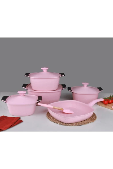 Arzu Çelik Katre Kore 9 Parça Granit Tencere Seti - Resim 5