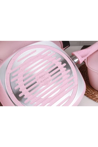 Arzu Çelik Katre Kore 9 Parça Granit Tencere Seti - Resim 3