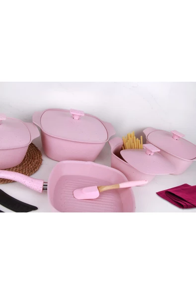 Arzu Çelik Katre Kore 9 Parça Granit Tencere Seti - Resim 2