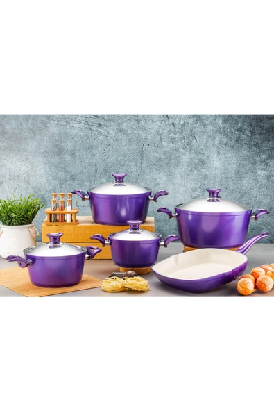 Arzu Çelik Katre 9 parça Seramik Tencere Seti ürün görseli