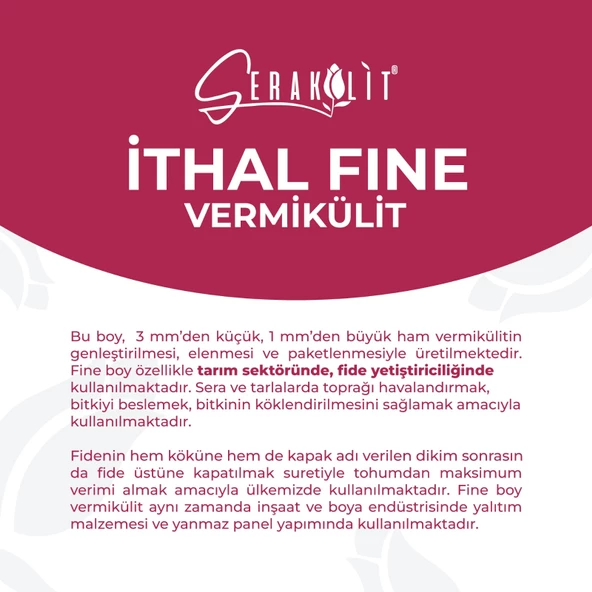 Serakülit İthal  Palabora Vermikülit  Fine 100 Litre - 5