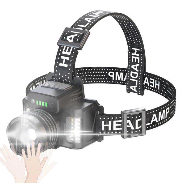 Sensörlü Cree TG Led Şarjlı Kafa Lambası WT-625 - Resim 2