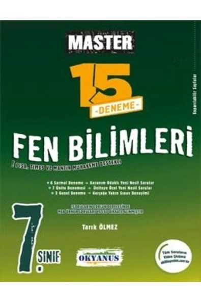 Okyanus 7. Sınıf Fen Bilimleri 15 Deneme Master