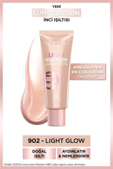 L'OREAL PARİS Glotion All-in-one Doğal Işıltı 902 - Light Glow 40 ml Highlighter, Likit Aydınlatıcı - 9