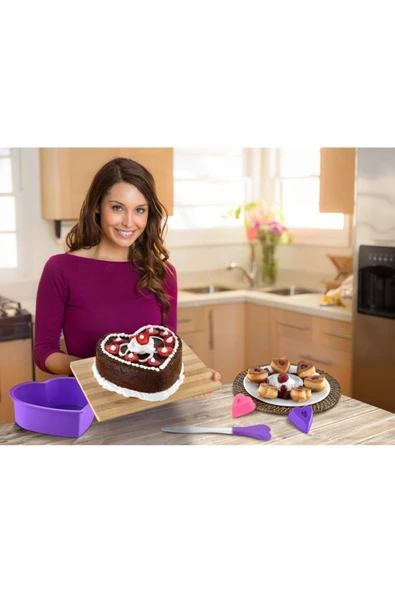 Platinum Silikon Kalp Kek Kalıbı - Resim 2