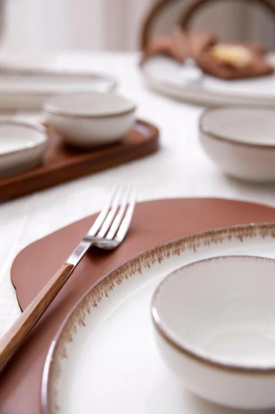 Kütahya Porselen Bone Nordic 6 Kişilik 15 Parça Kahvaltı Takımı Krem File - 3