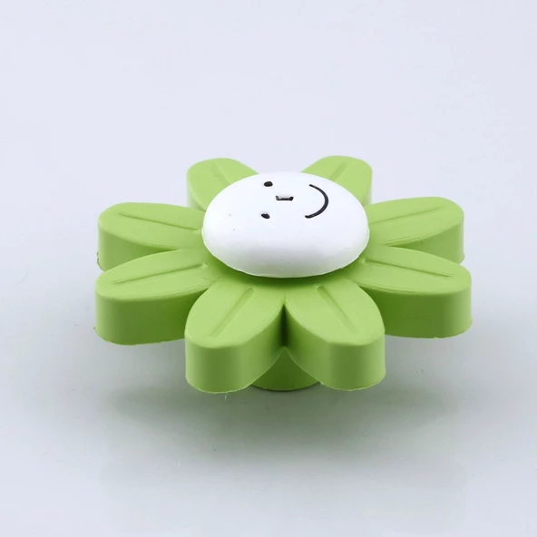 Plastik Papatya Kulp 10 Adet Yeşil Mobilya Çoçuk Odası Kız Erkek Dolap Kapak Kulpu Çekmece Kulbu - Resim 3