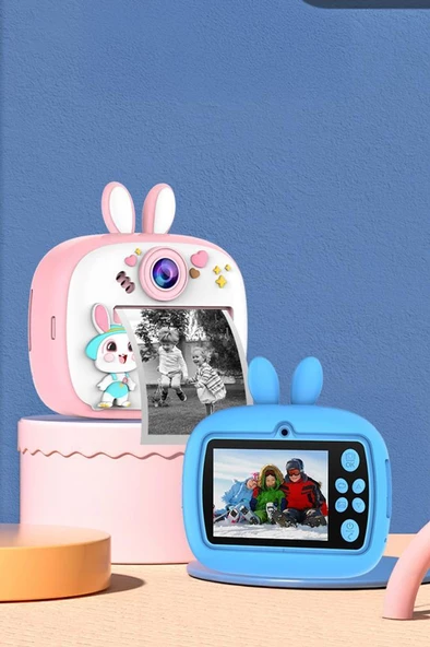 Torima TRM-CMR18 Mavi Dijital Video Fotoğraf Çocuk Kamerası Anlık Termal Resim Kağıt Baskılı Yazıcı - 5