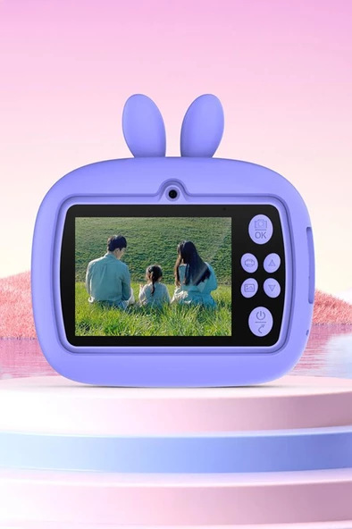 Torima TRM-CMR18 Mor Dijital Video Fotoğraf Çocuk Kamerası Anlık Termal Resim Kağıt Baskılı Yazıcı - Resim 5