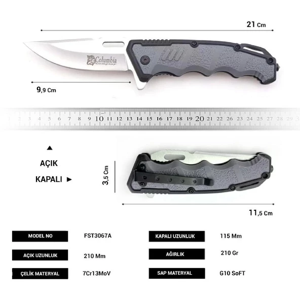 Columbia Company FST-3067-A Çelik Kamp Bıçağı - 5