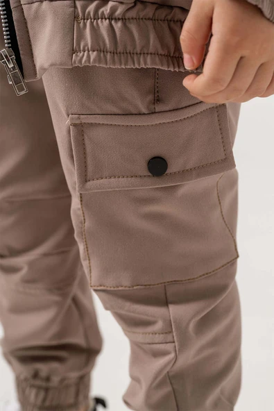 Çift Cepli Fermuarlı Su Geçirmez 3 Parça Erkek Çocuk Ceketli Takım - 8