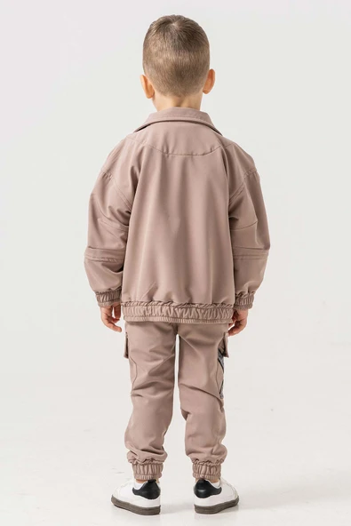 Çift Cepli Fermuarlı Su Geçirmez 3 Parça Erkek Çocuk Ceketli Takım - 7