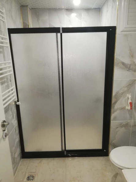 Teknesiz Duşakabin Siyah Profil Plastik Camlı ND421 - 4