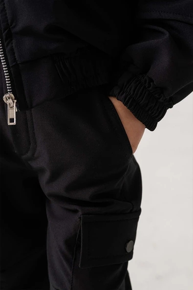 Çift Cepli Fermuarlı Su Geçirmez 3 Parça Erkek Çocuk Ceketli Takım - Resim 7