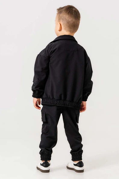 Çift Cepli Fermuarlı Su Geçirmez 3 Parça Erkek Çocuk Ceketli Takım - Resim 5