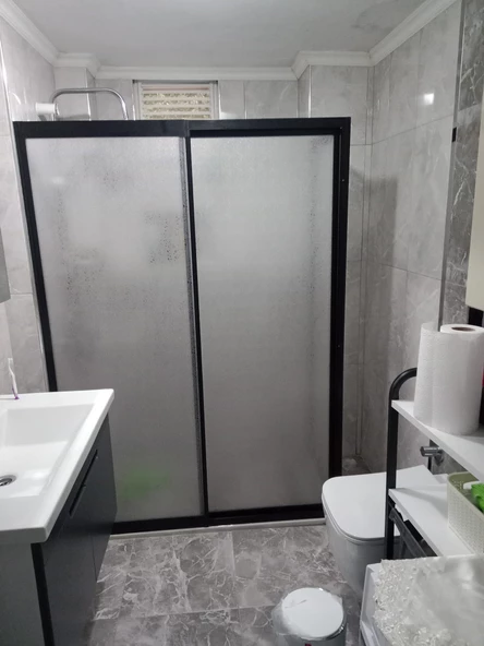 Teknesiz Duşakabin Siyah Profil Plastik Camlı ND421 - 3