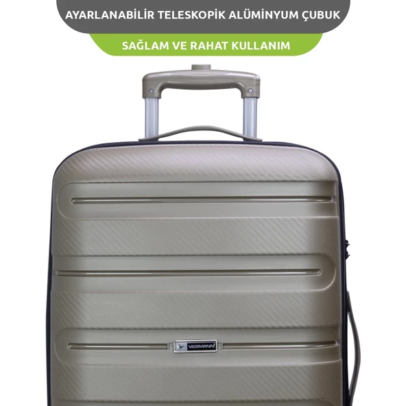 Vegmann Polipropilen (PP) Atlas Gold Orta Boy Valiz - Resim 3