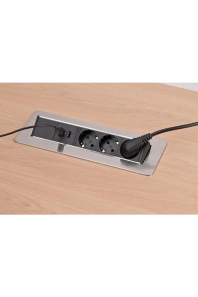 Brennenstuhl Ofis Ve Mutfak Masasına Ayarlanabilir 3 Soketli 2 Usb' Li Priz - 4
