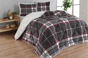 Merinos Comforter 3 PArça Yorgan Seti220x240cm Anna Gri ürün görseli 1