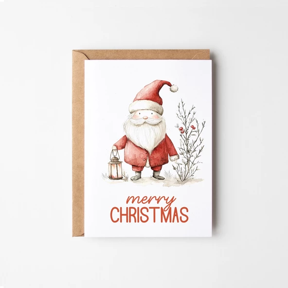 8’li Yılbaşı Noel Baba Kartpostal Seti, Mutlu Yıllar Kartı, Yeni Yıl Kartları - 6
