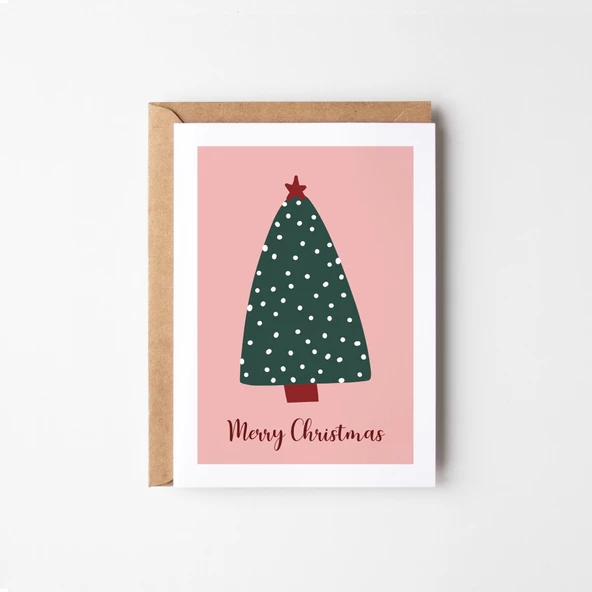 8’li Yılbaşı Ağaçlı Kartpostal Seti, Mutlu Yıllar Kartı, Yeni Yıl Kartları - 4