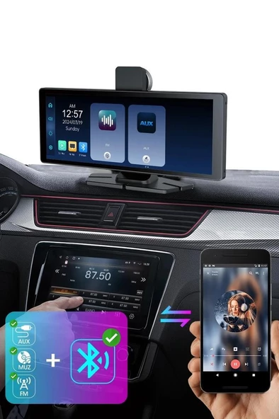 Torima T94c41 Wifi Bluetooth 4K Carplay Ön-Arka Araç Kamerası - 3