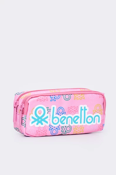 United Colors Of Benetton Çok Gözlü Kalemlik İki Bölmeli Kalem Kutusu Pembe 13037 - Resim 2