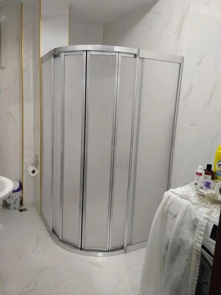 Oval Teknesiz Duşakabin Mika Plastik Camlı ND410 - 2