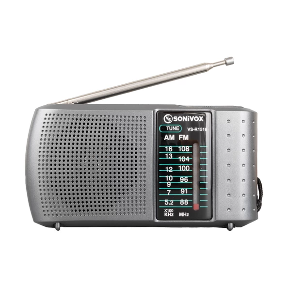 SONIVOX VS-R1516 GRİ RENK ANALOG RADYO (4825)