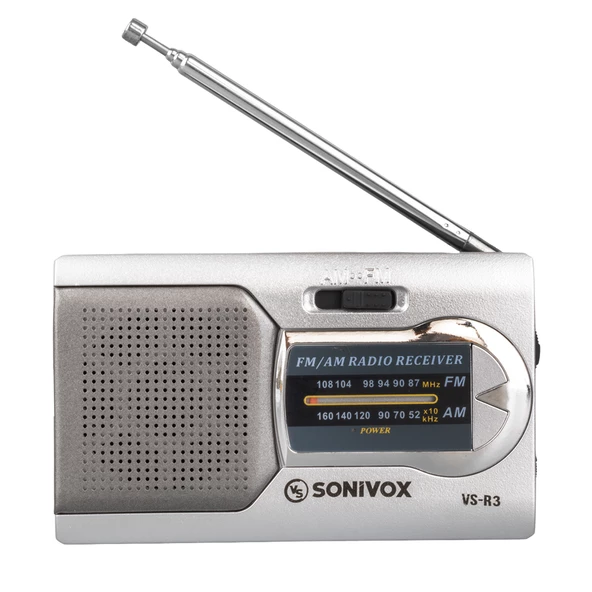 GÜMÜŞ RENK CEP TİPİ ANALOG FM RADYO VS-R3 (4825)