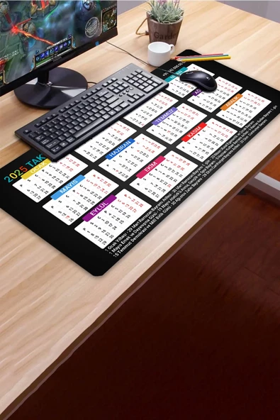 SonicTouch UltraGrand 2025 Takvimi Kişiye Firmaya Özel Promosyon Xxl Sıvı Geçirmez Masa Üstü Klavye Mouse Pad 40x90Cm - 3