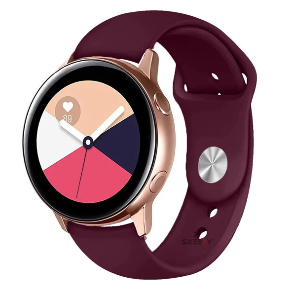 Samsung Galaxy Watch 6 – Classic 40-43-44-47mm Uyumlu 20mm PureLux Soft Silikon Kordon  Koyu Mor