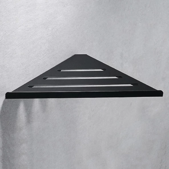 Metal Banyo/mutfak Düzenleyici Organizer Köşe Şampuan Rafı Siyah - 5