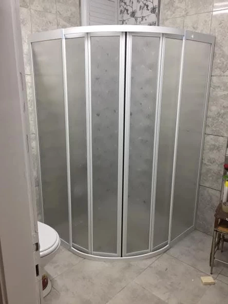 Teknesiz Plastik Mika Camlı Oval Duşakabin ND407