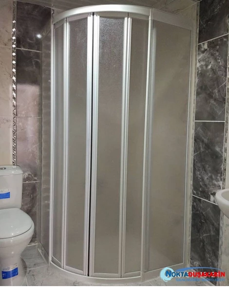 Teknesiz Plastik Mika Camlı Oval Duşakabin ND407 - 3