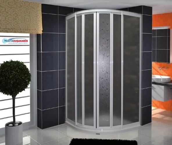 Teknesiz Plastik Mika Camlı Oval Duşakabin ND407 - 2