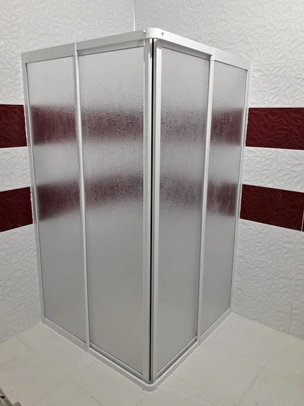 Teknesiz Plastik Mika Camlı Kare Duşakabin ND404 - 2