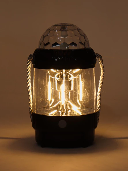 Gold Silver Çok Fonksiyonlu Disko Toplu RGB Fener, Kamp Lambası - 6