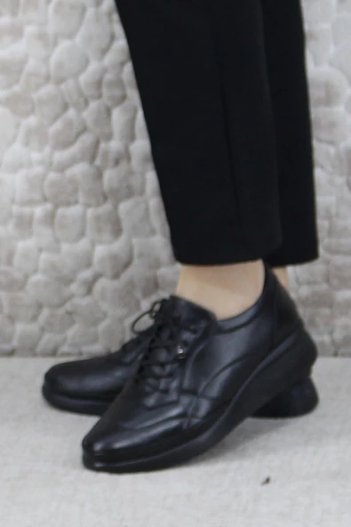 Mehmet Mete 3224 Comfort Lastik Bağçıklı Yumuşak Hakiki Deri Kadın Ayakkabı - Resim 3