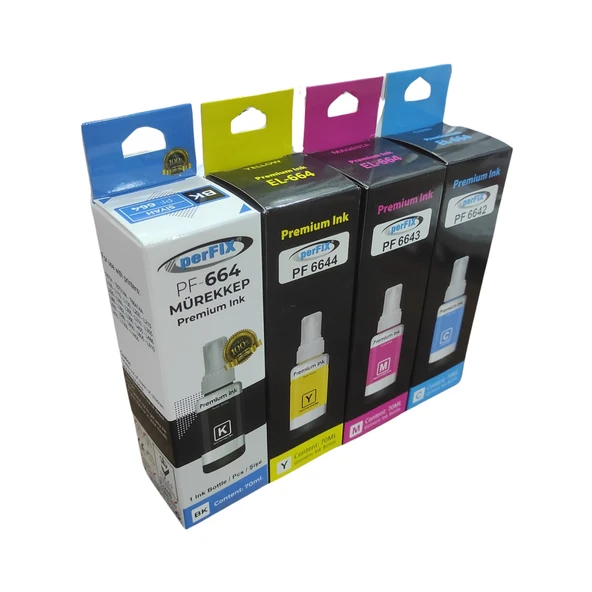 Perfix Epson Uyumlu T6641 - 6731 Set Şişeli Mürekkep - 4