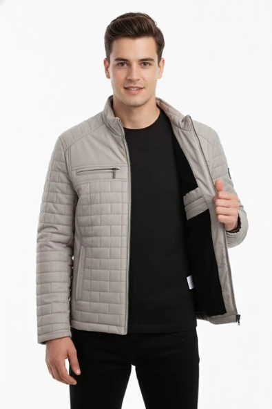 Erkek Kapitone Hakim Yaka Spor Mont 99500 BGL-ST04169 - Resim 10