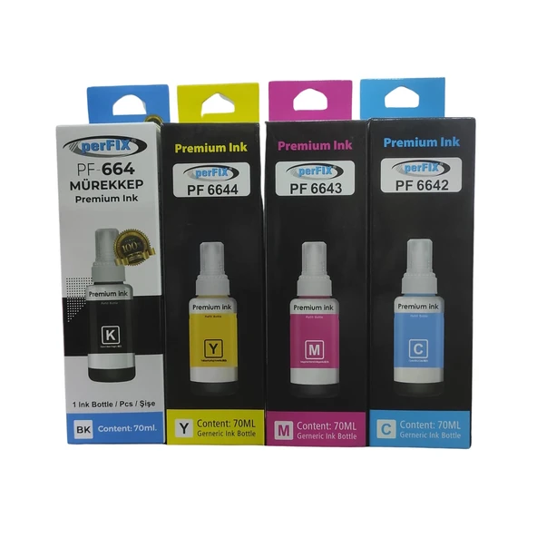 Perfix Epson Uyumlu T6641 - 6731 Set Şişeli Mürekkep - 2