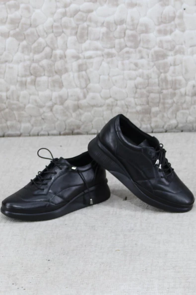 Mehmet Mete 3224 Comfort Lastik Bağçıklı Yumuşak Hakiki Deri Kadın Ayakkabı - Resim 5