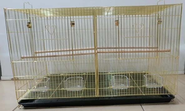 Netx Çifthane Kafes 77X46X46 Pirinç Kaplama Pirinç Renk - 4