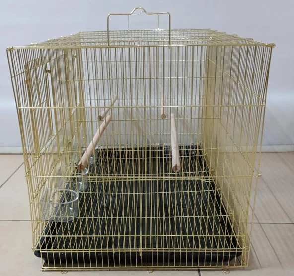 Netx Çifthane Kafes 77X46X46 Pirinç Kaplama Pirinç Renk - 2