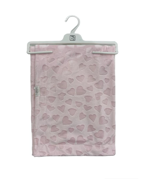 Bibaby Jacquard Heart 82x90 Battaniye 64727 Pink