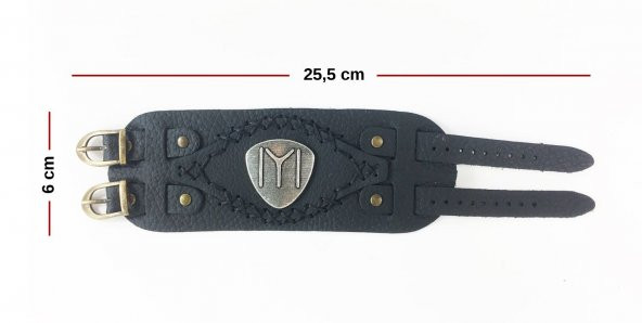 Shark Anatolia İYİ Tamgalı Deri Bileklik Siyah - 6