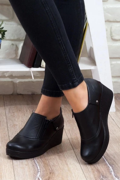 Mehmet Mete 3221 Comfort Dolgu Taban Hakiki Deri Kadın Ayakkabı ürün görseli