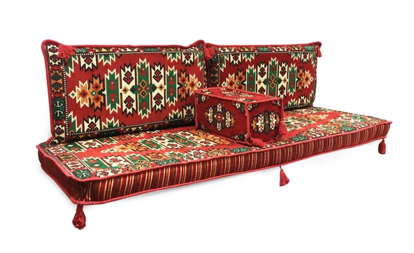 Shark Anatolia Apaçi Şark Köşesi İkili Sedir Takımı Kırmızı - 2