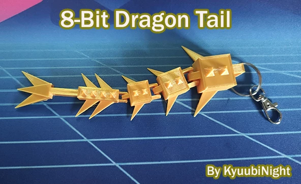 Byrpos 8-Bit Mafsallı Ejderha Kuyruğu Anahtarlık T5371105 3Dmarket.online